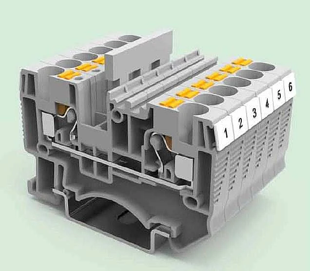 DIN RAIL T.B.2.5mm² PUSH-IN GRAY