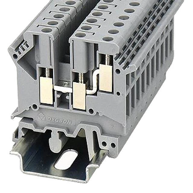 DIN RAIL T.B.4mm² SCREW GRAY 1IN2OUT