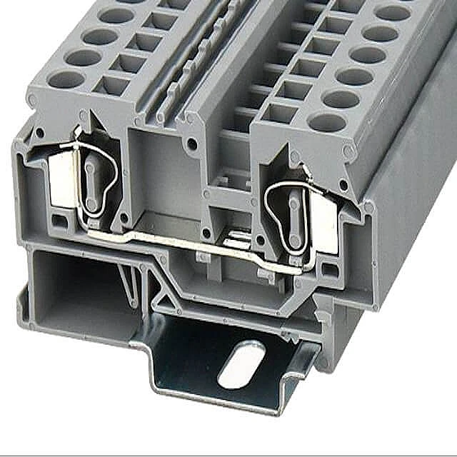 DIN RAIL T.B.6mm² SPRING-CAGE GRAY